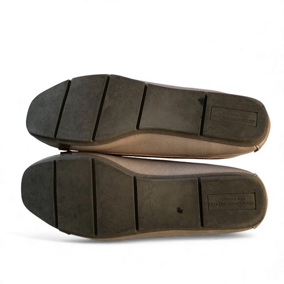 Christian Soriano for PL Tan Flat Womens Shoes with Gold Emblem Detail on Toes 7 - Picture 8 of 9